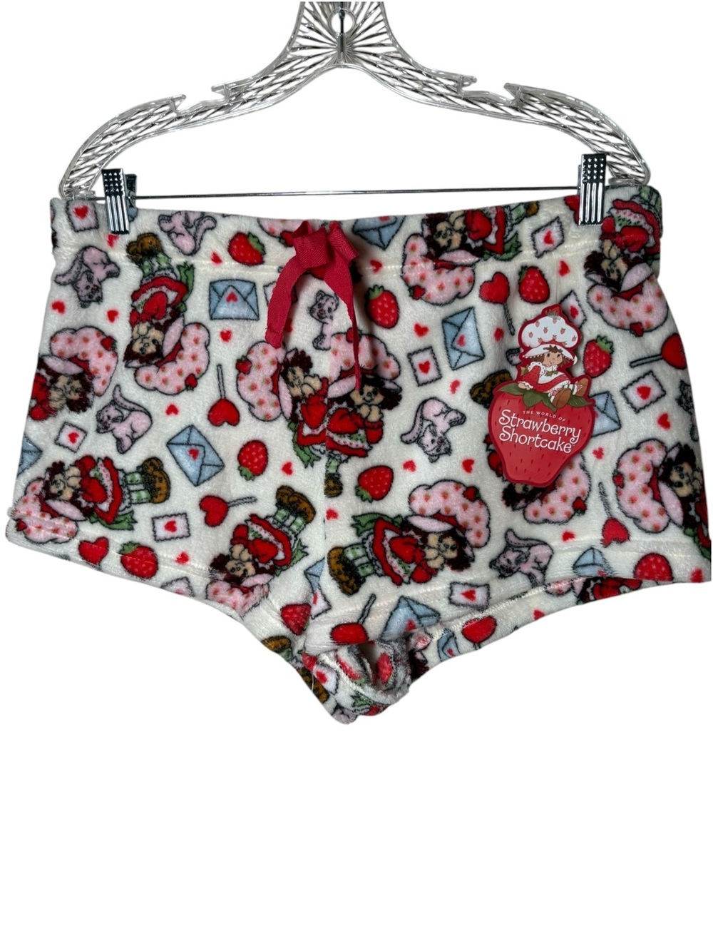 {NWT} Strawberry Shortcake Cream & Red Fleece Sleep Shorts 2X